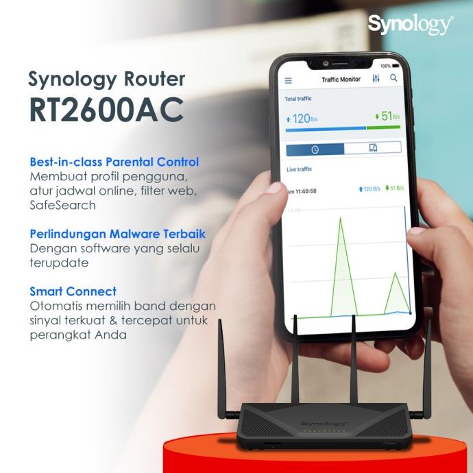 SYNOLOGY RT2600ac Router Garansi 2 Tahun
