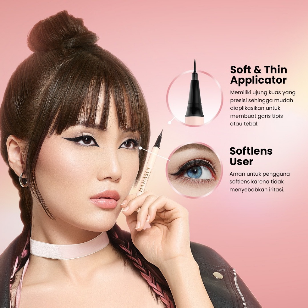 HANASUI EYEBROW PENCIL / HANASUI PENSIL ALIS / EYELINER PEN MATIC / MASCARA BLACK EYEDORABLE