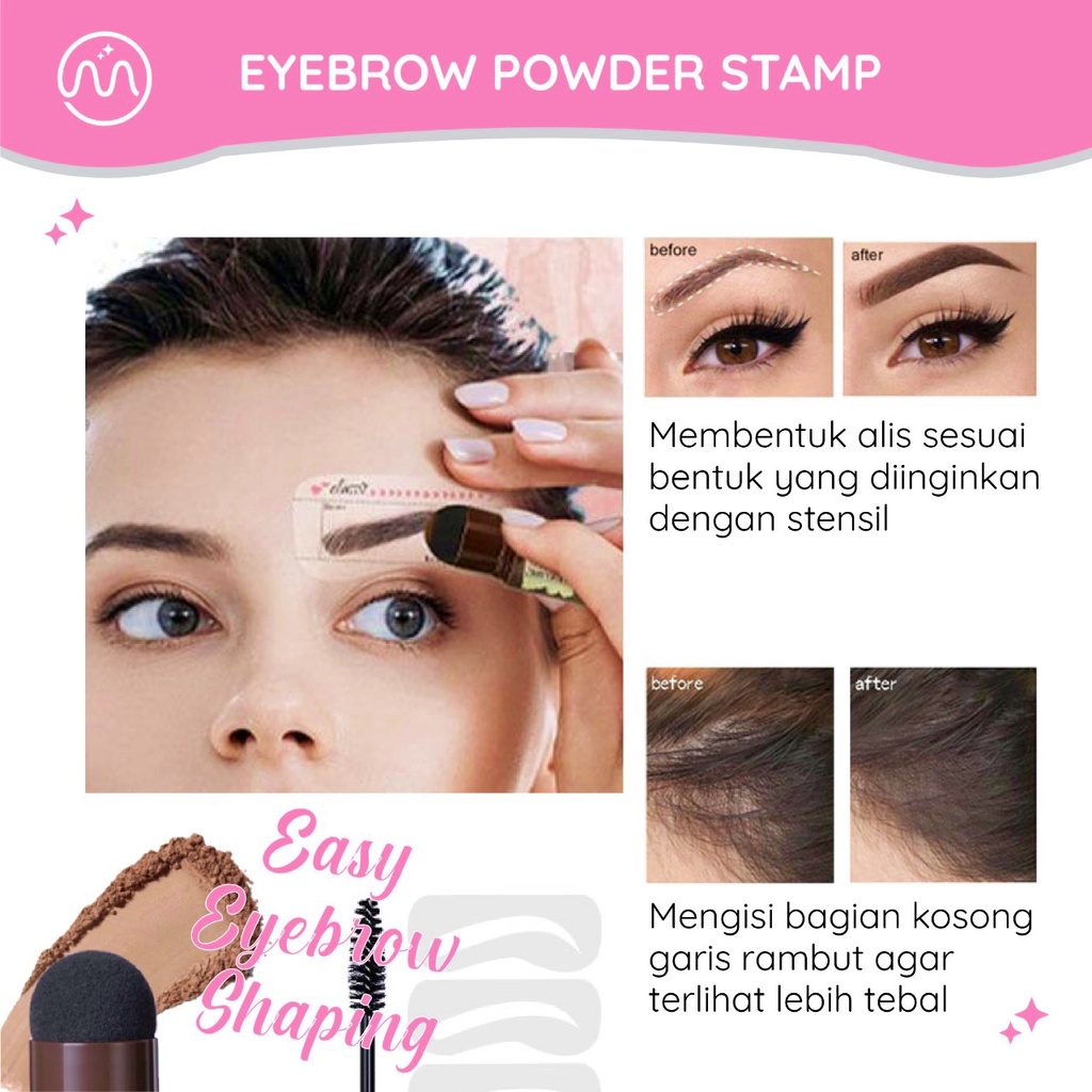 MINIPINK Eyebrow Powder Stamp Free 10 Cetakan Alis Instan Bedak Alis MP017