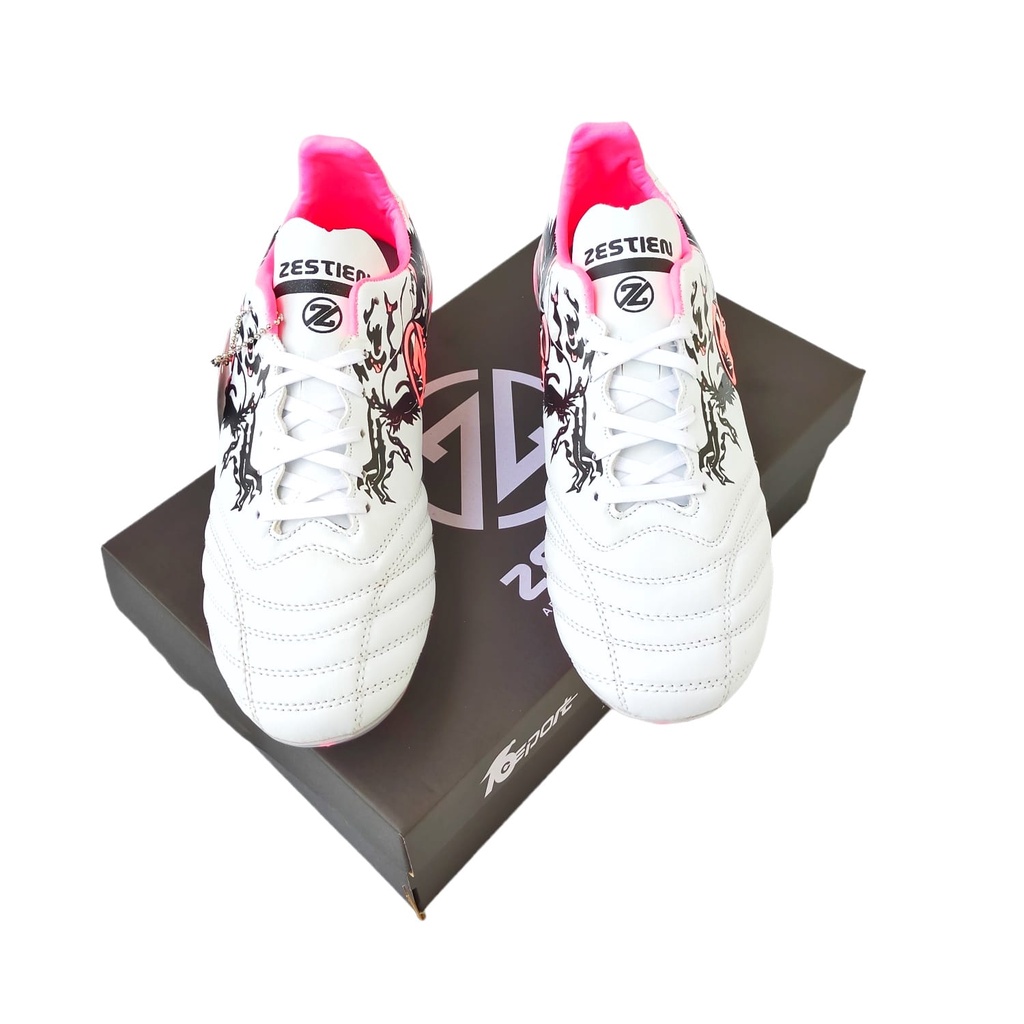 Sepatu Bola Zestien Draak Premium White Pink SNZD05