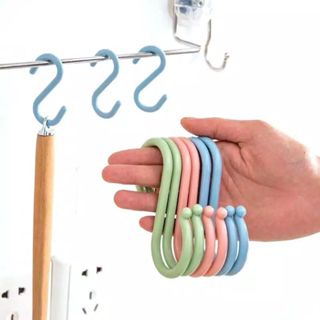 Sgmshop Gantungan baju S lemari isi 4 pcs almari hook cantolan plastik Hanger Cantolan Tanpa Paku