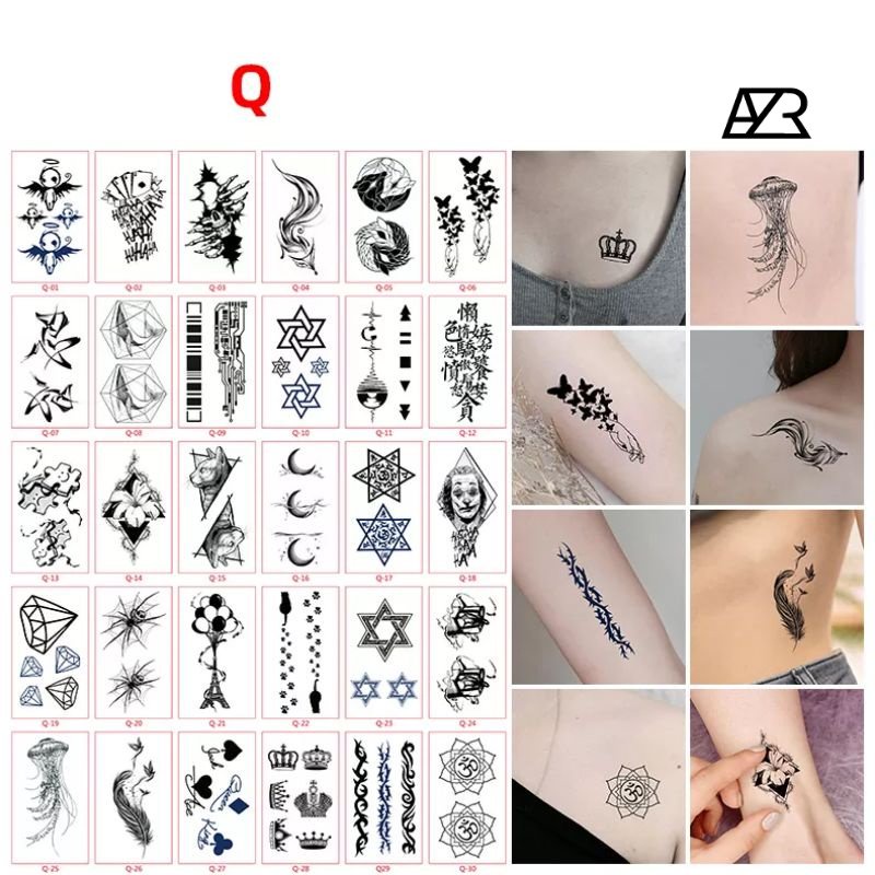 Tatto mini/Tatto Temporer Mini Size Lucu - Qq/ Mini Size Lucu Temporary tattoo tahan air / tato Fake