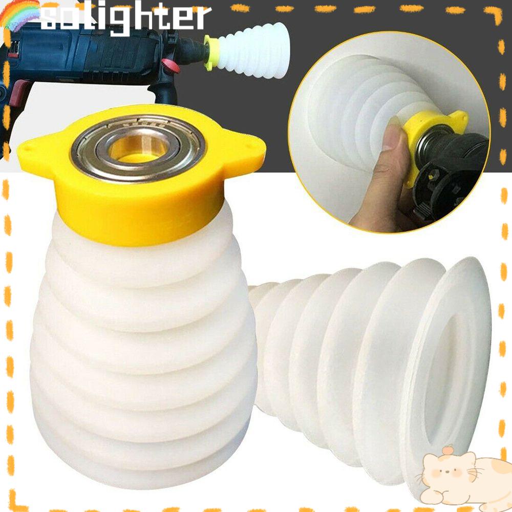 Solighter Bor Listrik Kolektor Debu Perlindungan Tahan Lama Langit-Langit Suara Riming Debu Abu Mangkok Aksesori Perlindungan Downlight Gypsum Hammer Drill Cover