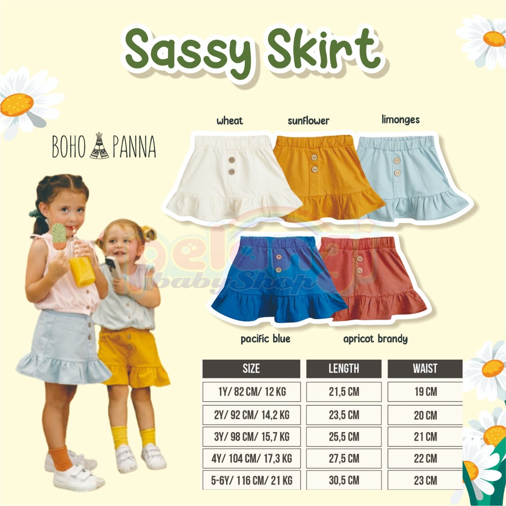 BOHOPANNA | BOHO | BOHO PANNA SASSY SKIRT | ROK ANAK | ROK BAYI PEREMPUAN