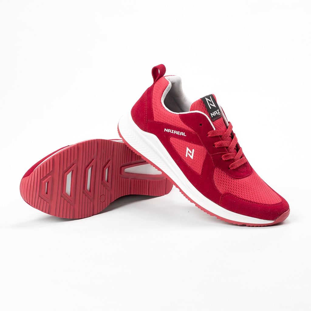 LOTUS RED |MNM x NAZ| Sepatu Sneakers Pria Casual / Sepatu Sporty Outdoor Shoes ORIGINAL