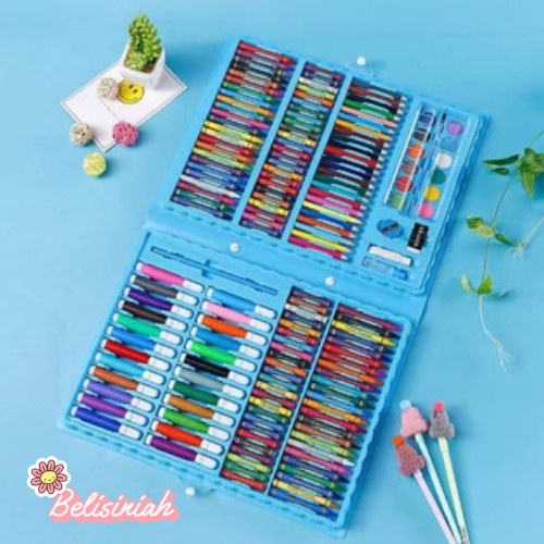 

Terlaris ✨ -168 pcs - pensil warna, alat tulis set crayon, coloring set, colouring - BLACK- 2.1.23