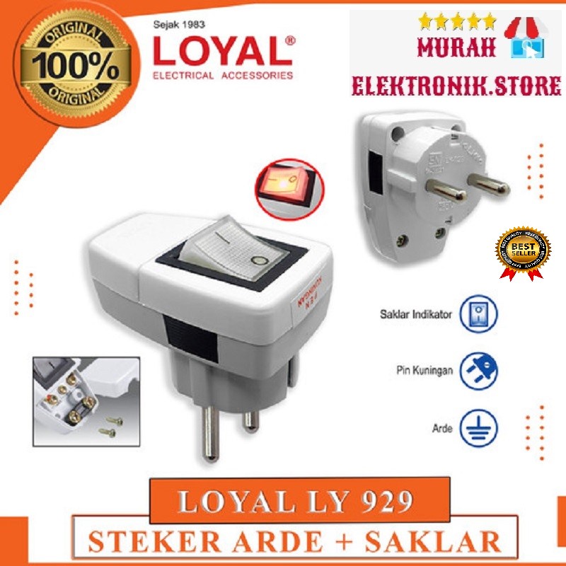 COLOKAN / STEKER SAKLAR + LAMPU ON / OFF LOYAL LY-929