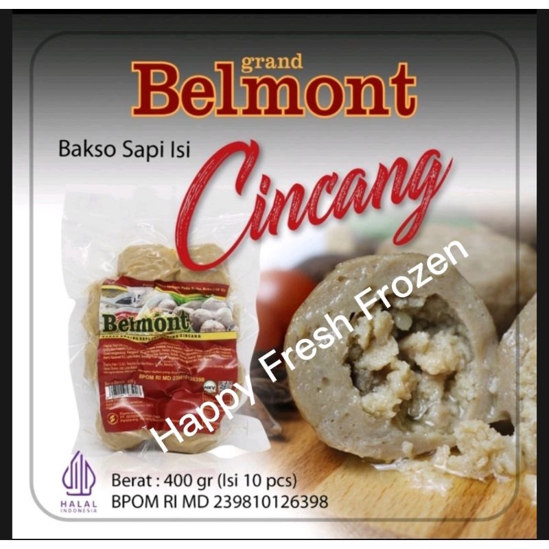 

Bakso Sapi Daging Cincang Belmont Beku Frozen isi 10 (400 gram)