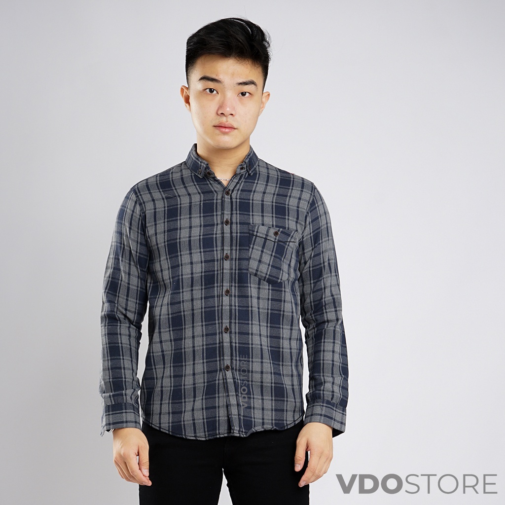 KEMEJA FLANEL PRIA 08B GRAY NAVY - M L XL XXL 3XL - KEMEJA LENGAN PANJANG VDOSTORE DEWASA BAJU FLANNEL TANGAN PANJANG HITAM NAVY ABU MOTIF KEMEJA COWOK MURAH DEWASA SANTAI TEBAL KUALITAS IMPORT BAJU CATUR PANEL FANEL