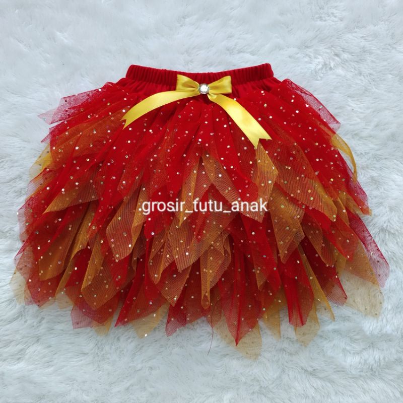 Rok Tutu Jarum Merah Gold | Rok Imlek | Rok Tutu Bayi | Rok Tutu Korea | Rok Tutu Skirt | Rok Tutu |
