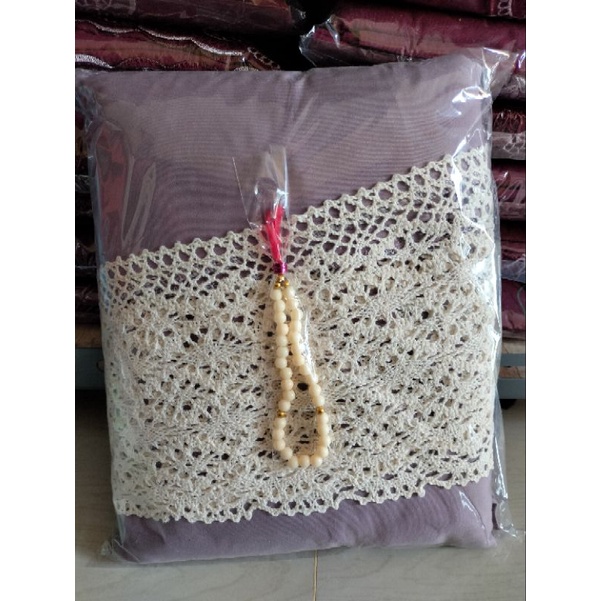 Mukena hasnashop Katun Polos Renda Bali Jumbo Mukena Dewasa Premium Termurah