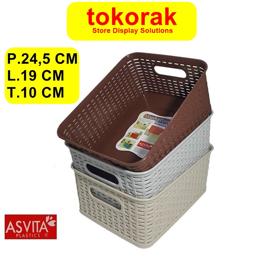 ASVITA KERANJANG MANHATTAN BK 283 STORAGE BASKET KERANJANG PLASTIK SEGI