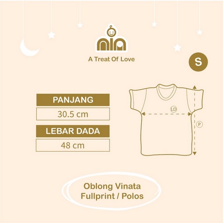 NIA Kaos Oblong Bayi Vinata Unisex Motif Full Print 0 - 6 bulan