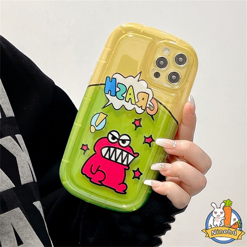 IPHONE Casing Kompatibel Untuk Iphone14 13 12 11 Pro Max X Xr Xs Max8 7 6 6s Plus SE Kartun Monster Kecil Bening Silikon Casing Ponsel Shockproof Bingkai Perlindungan Kamera Cover Pelindung