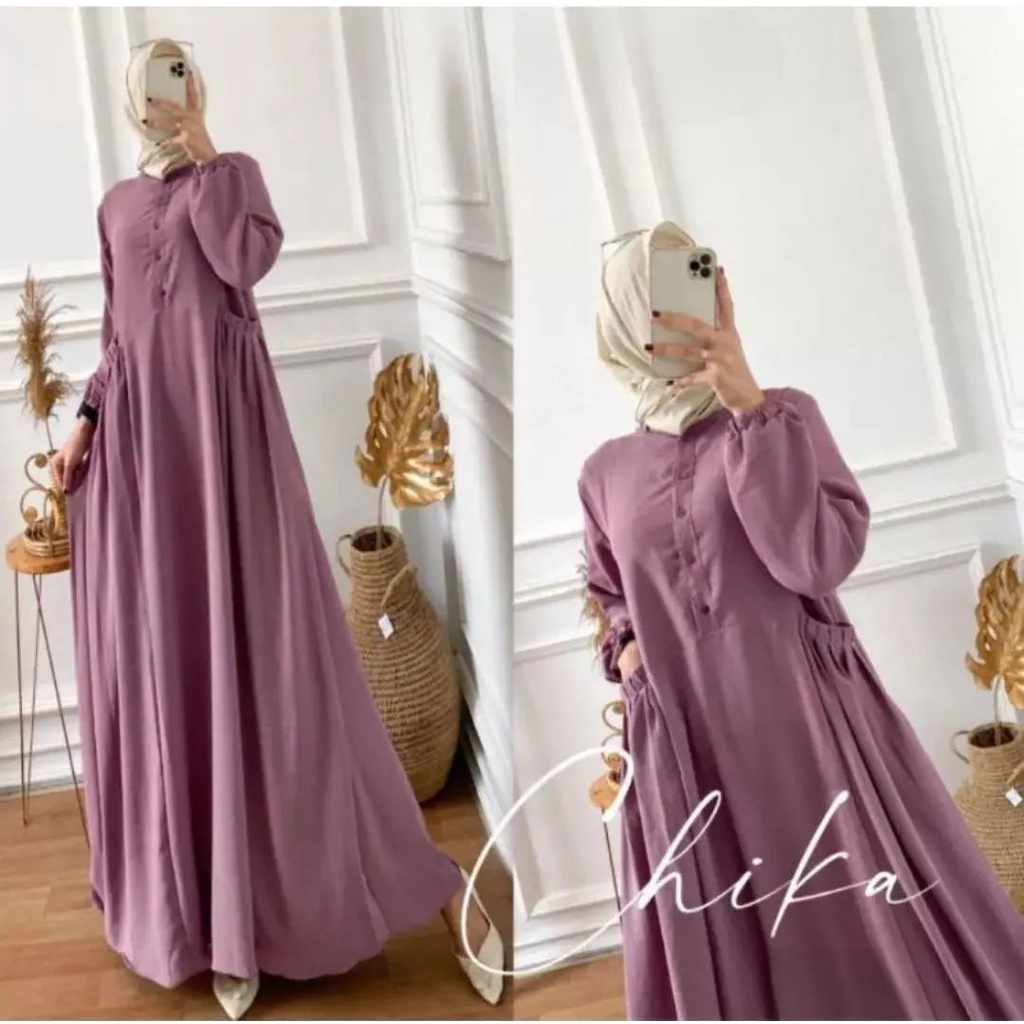 CIKA MAXY Gamis Wanita Dewasa Bahan CRINKLE AIRFLOW UKURAN M L XL XXL MAXI DRESS JUMBO DRESS WANITA FASHION MUSLIM TERBARU 2023 GAMIS PUTIH LEBARAN TERBARU 2023 PAKAIAN MUSLIM WANITA