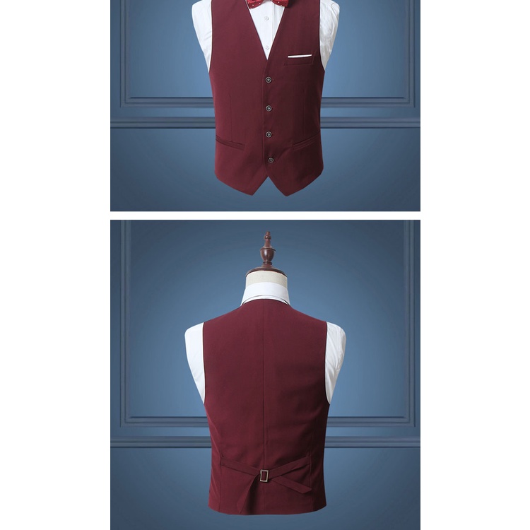 NEW VEST SLIMFIT FORMAL MAROON LIST BAHAN HIGH TWIST (S,M,L,XL) KEREN PRESS BODY ORIGINAL NIKAYU