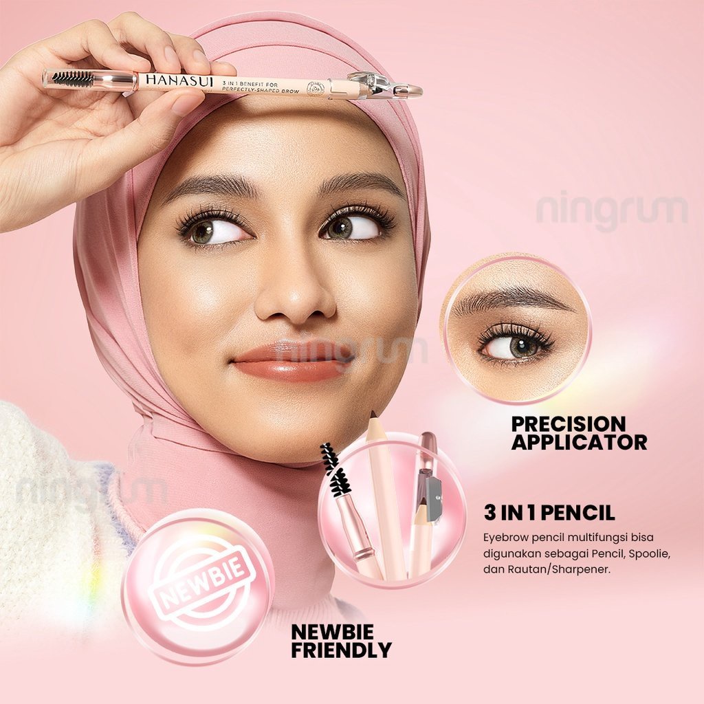 Ningrum - Hanasui Eye Makeup Series | Eyebrowtiful Pencil | Eyetractive Liner Pen | Pensil Alis | Kecantikan Kosmetik Mata Original BPOM - 5020