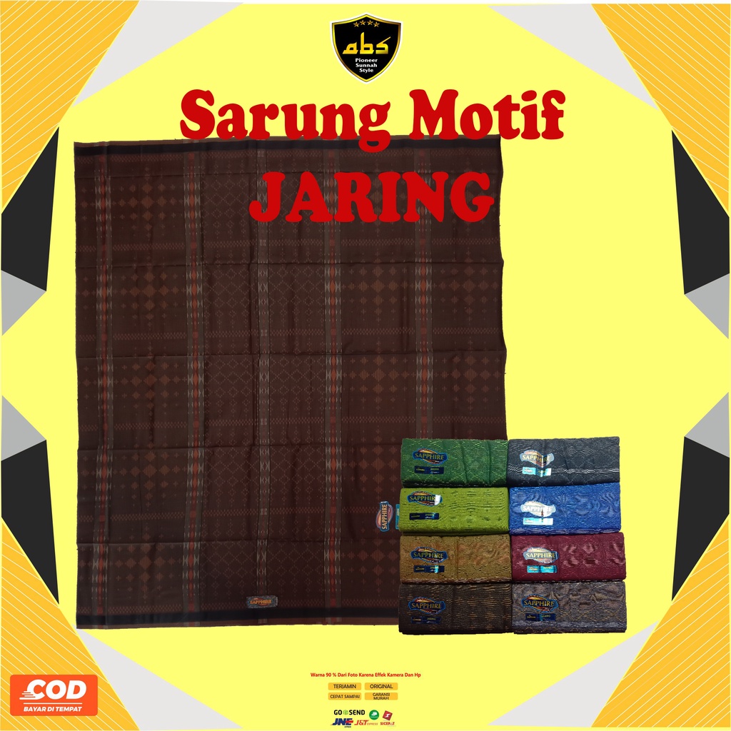 Sarung Sapphire Tenun Motif Jaring Premium Dewasa Aneka Warna Pria Wanita