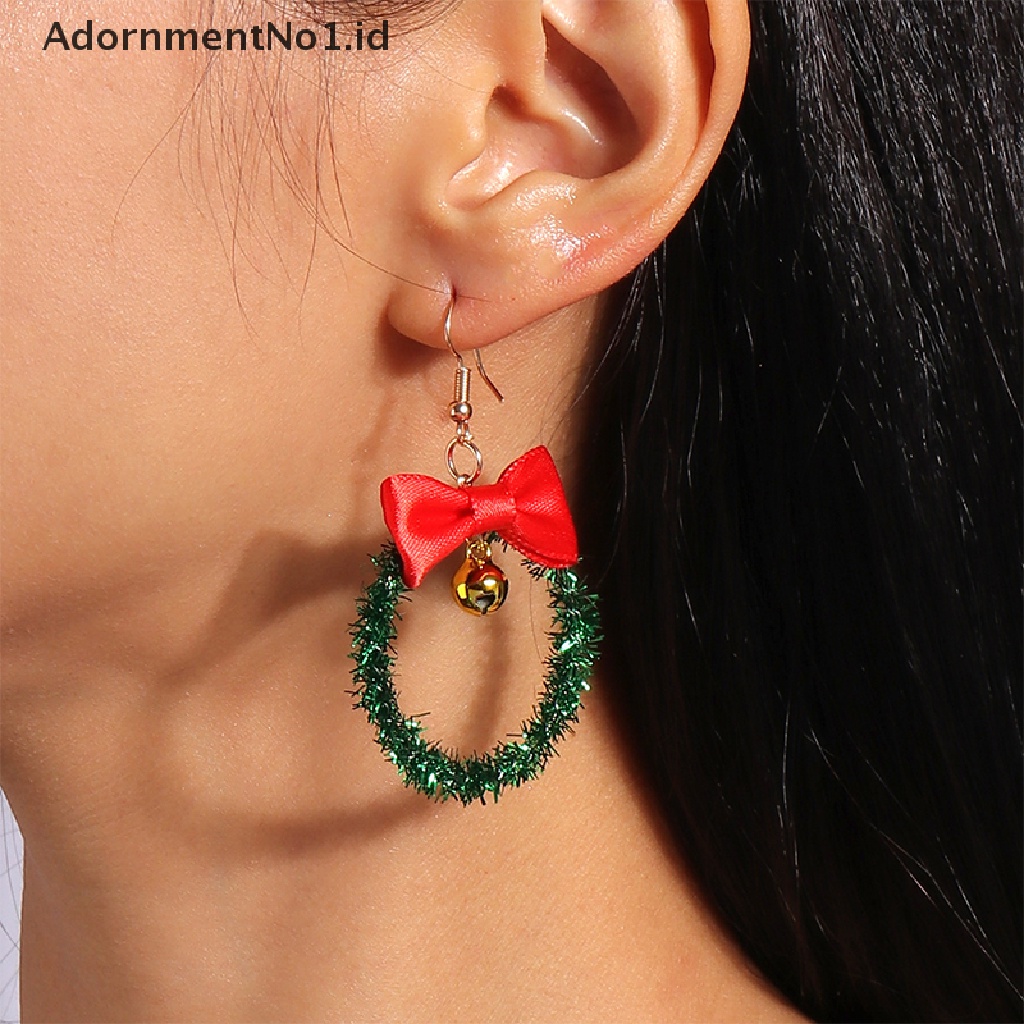 [AdornmentNo1] 1pasang Merry Christmas Anting Fashion Pohon Natal Rusa Santa Drop Anting Hadiah Perhiasan Tahun Baru [ID]