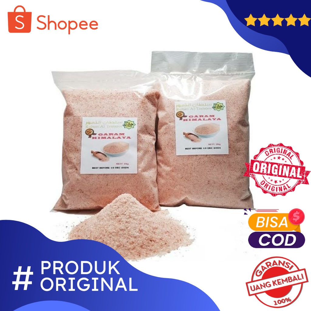 

Garam Himalaya 1 kg,500g,250g / Natural Himalayan Salt Fine Grade / Garam Himalaya Asli Organik Halus / Premium Timur Tengah Himalayan Salt Pure Original / Himalayan Coarse Salt / Rock Salt /Garam Kristal Merah Muda / JSR 100%