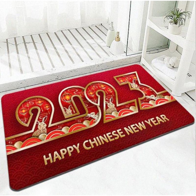 KESET IMLEK ANTI SLIP /  KESET LANTAI MOTIF ELEGANT / KESET PERMADANI IMPORT UK 40X60 / KESET KAKI K