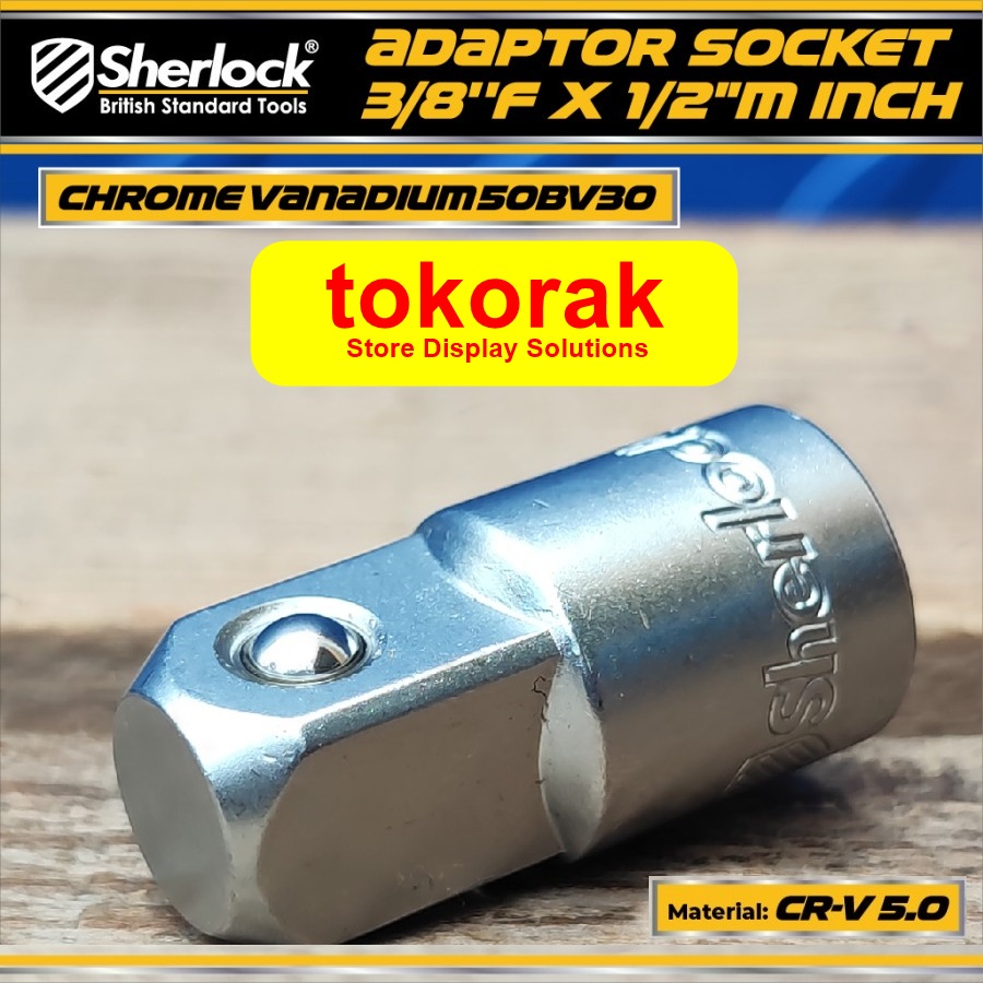 ADAPTOR SOK 3/8&quot; F X 1/2&quot; M INCH SHERLOCK SAMBUNGAN MATA KUNCI SHOCK