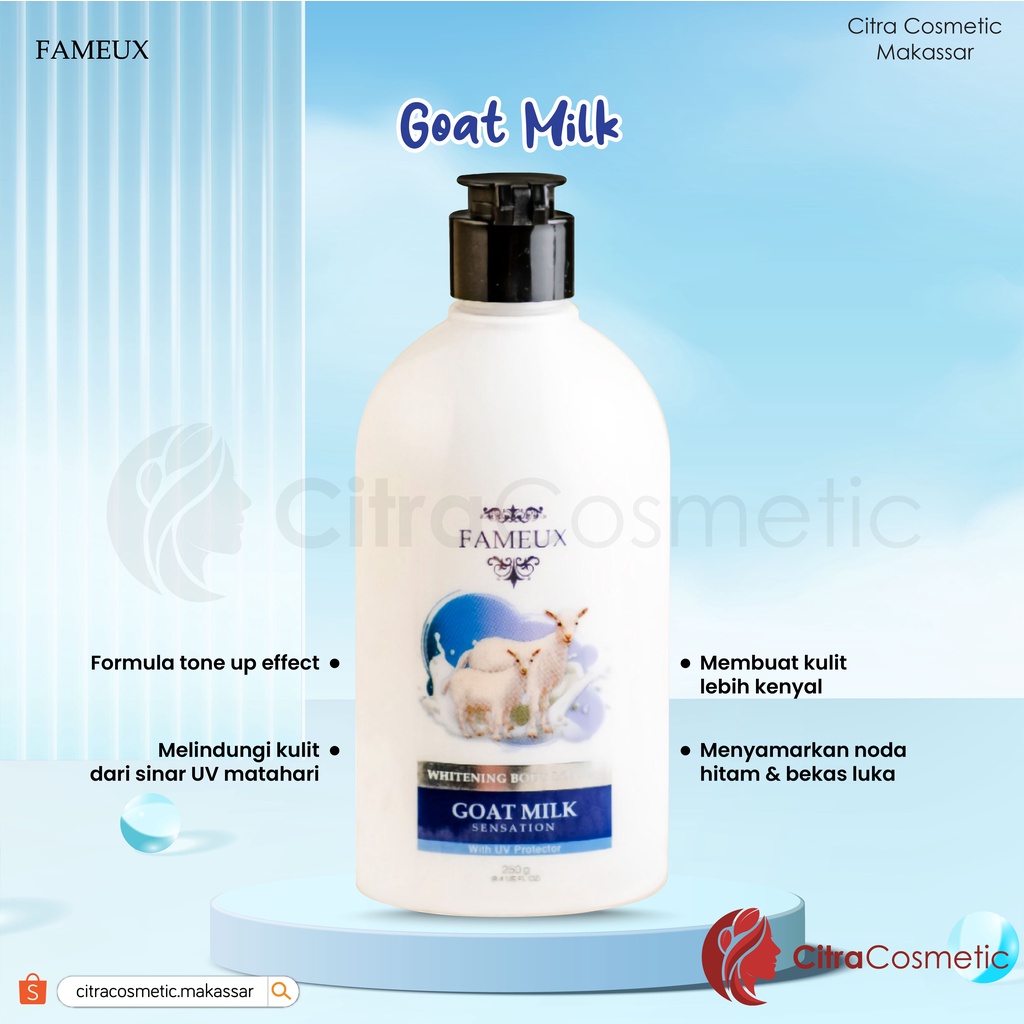 Fameux Whitening Body Lotion  Series | Pink | Goats Milk | White | Pomegranate | Summer 250 Ml