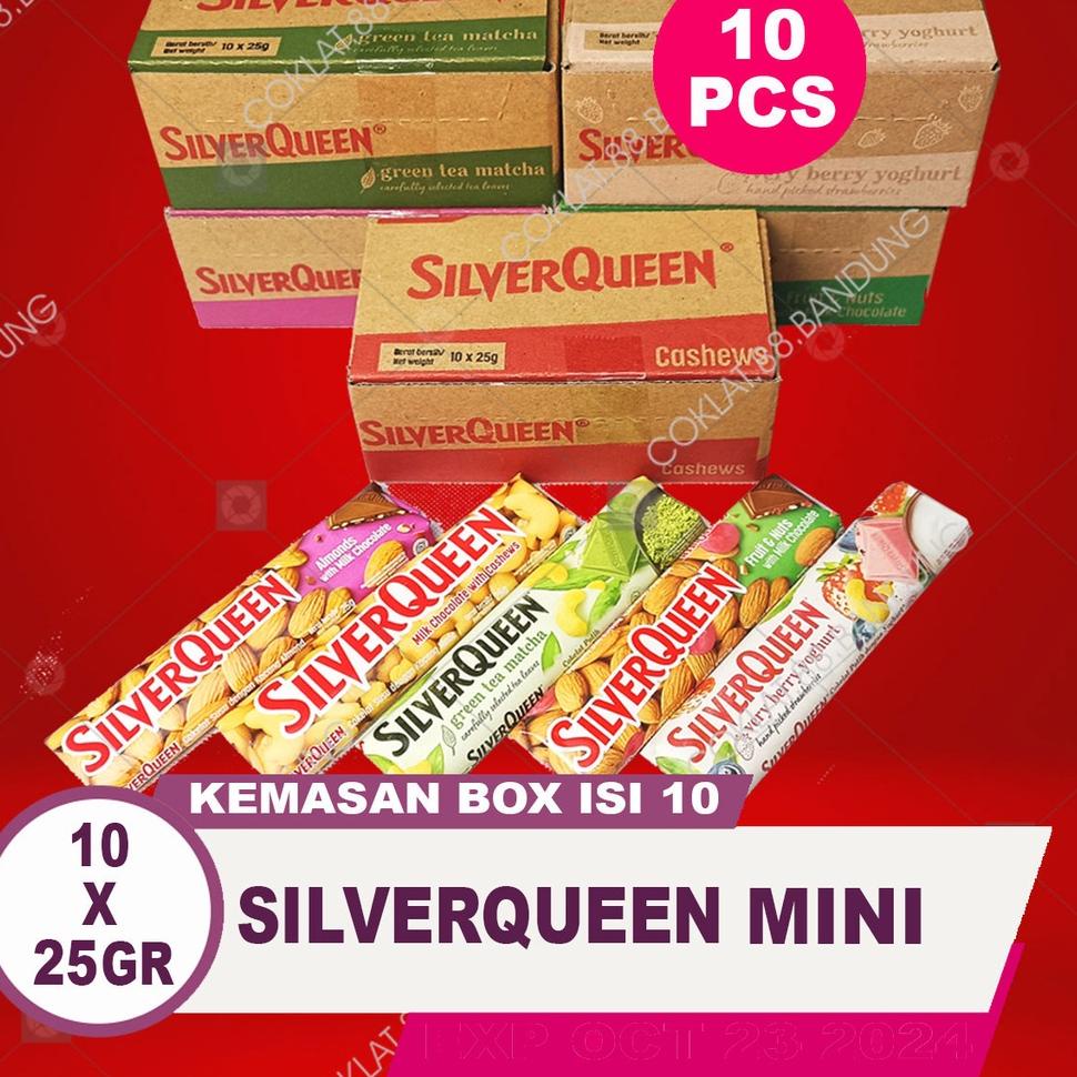

12.12 FLASH SALE SIlverQueen Kecil 25gr 1 Box Isi 10 Batang Coklat EX 28 gram - Cokelat SIlver Queen 25 gram Chunky Bar 30gr X 10pcs Milk Chocolate Cashew Almond Fruit Green Tea Matcha Yogurt 25 gr !