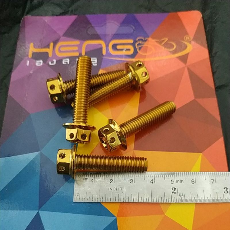 baut 12.an panjang 3.5 cm gold flower