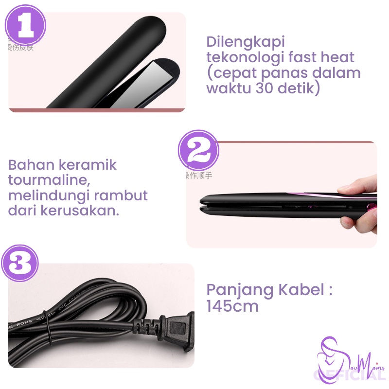 Alat Pelurus Dan Curly Rambut Catokan Catok Cetokan Cantok Catoka Catokkan Peralatan Salon Styling Pengeriting Pengriting Pengkriting Keriting Kriting Curly Kerli Lurus Setrika Rambut Otomatis Terbaru Ori Keramik Ion Mini Bagus