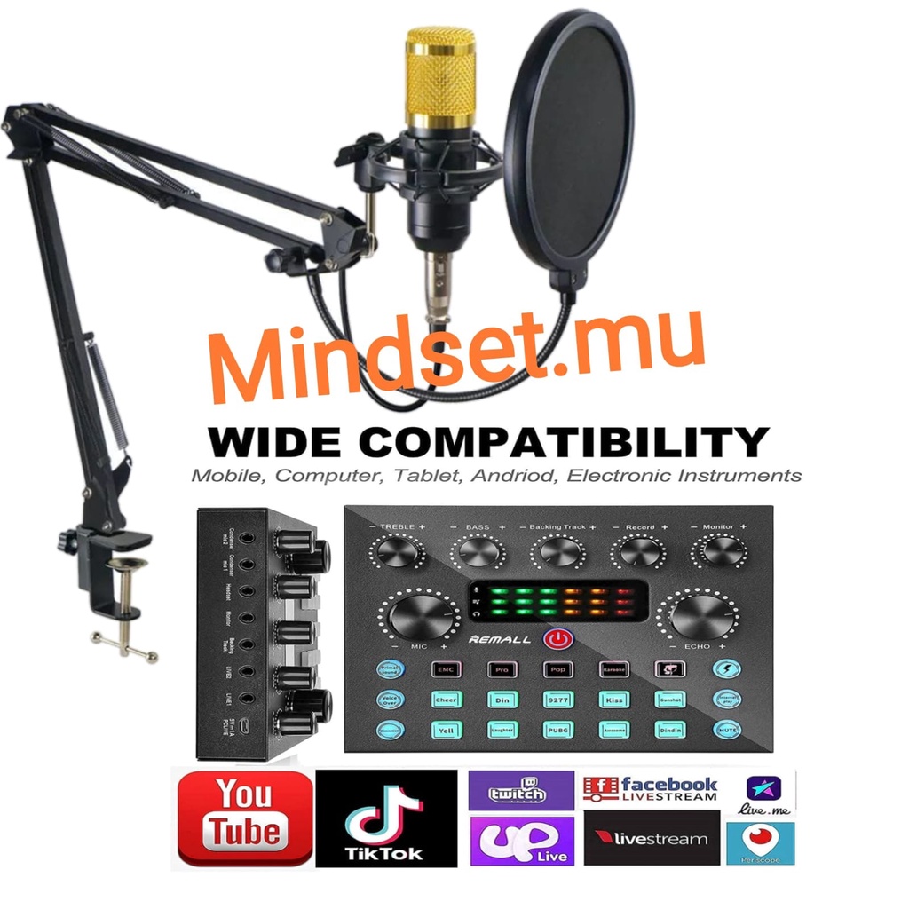 Original Paket Lengkat Soundcard V8S Min Condenser TaffSTUDIO Soundcard V8s Mixer USB External Sound