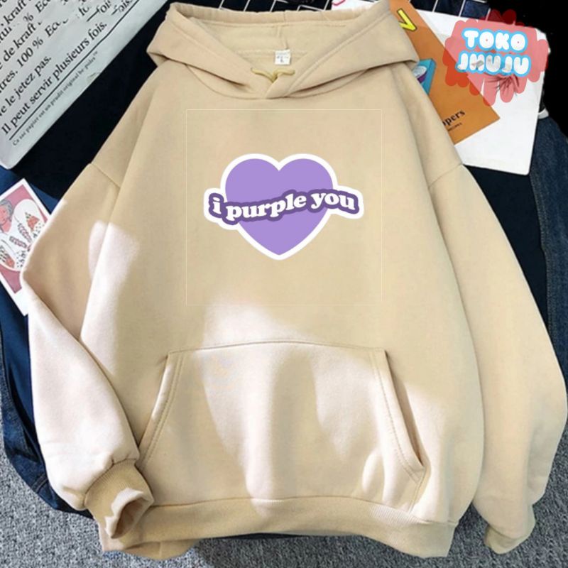 Hoodie Jumper Dewasa I Purple You Hati Ungu besar