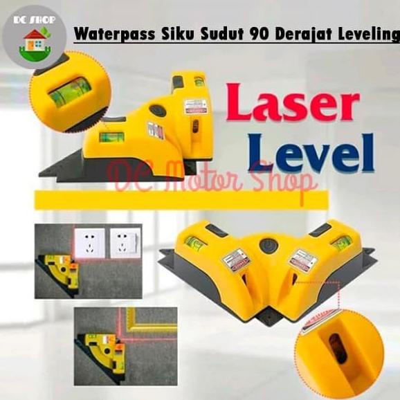 Waterpass/Water pass Laser Siku Sudut Leveling 90 Derajat Laser Merah dc-motor90 Kualitas Baik