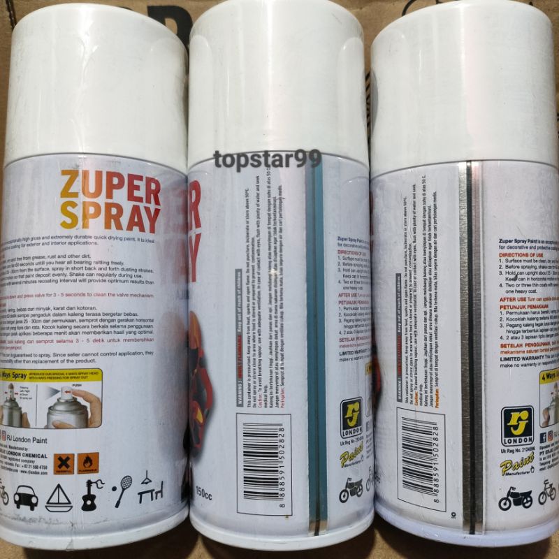 Zuper Pilox Pilok Cat Semprot Warna Clear Doff Pernis Dop 10 150cc Spray Paint