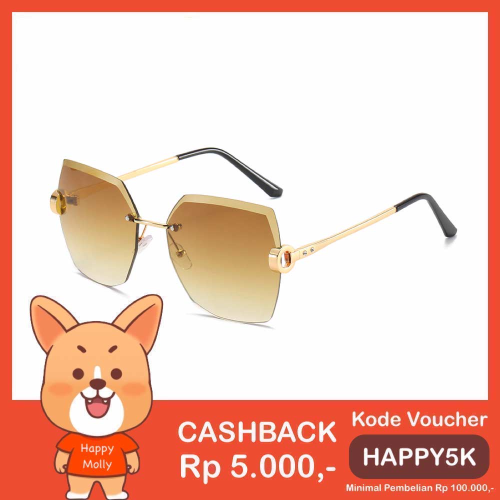 Kacamata UV400 [ Cokelat ] Anti Radiasi - Sunglasses Wanita Korea - HM8148