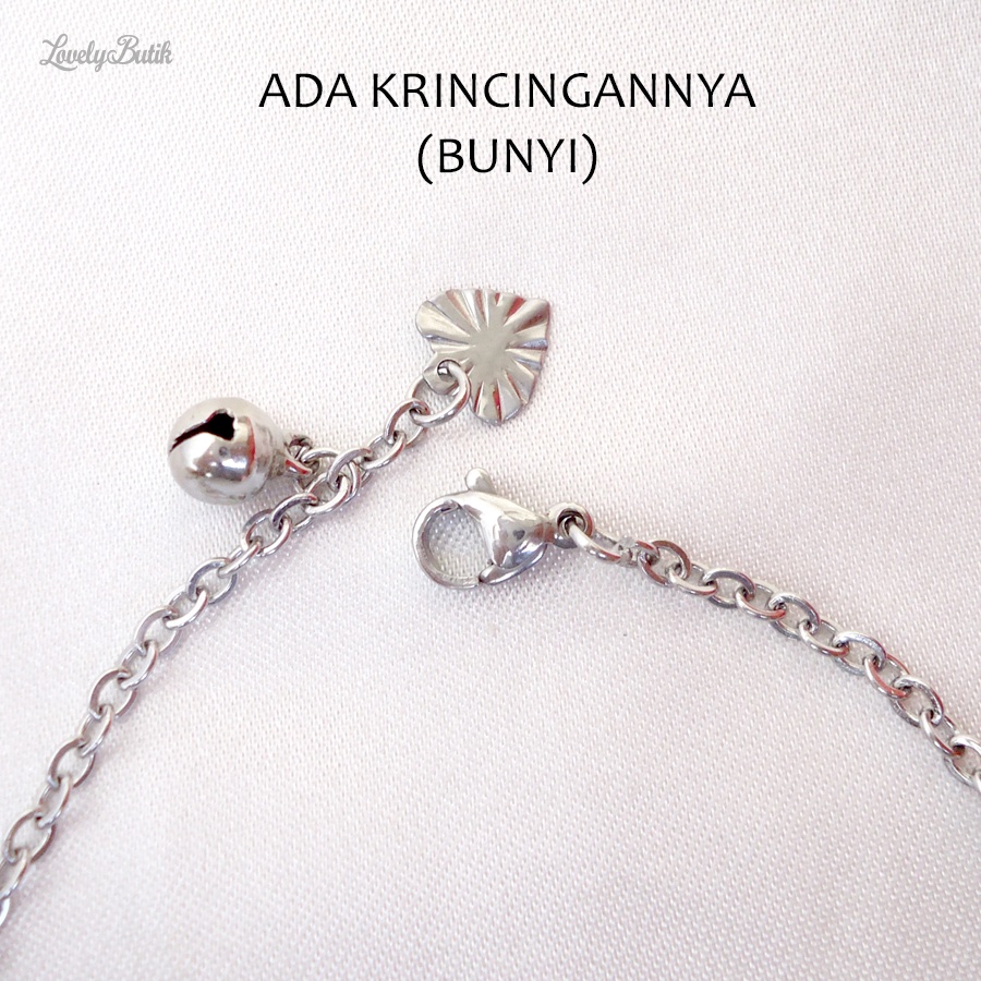 Gelang Tangan WanitaTitanium Anti Karat Luntur Model Baru Bola Nori Kerincing 3Lia  - Lovelybutik