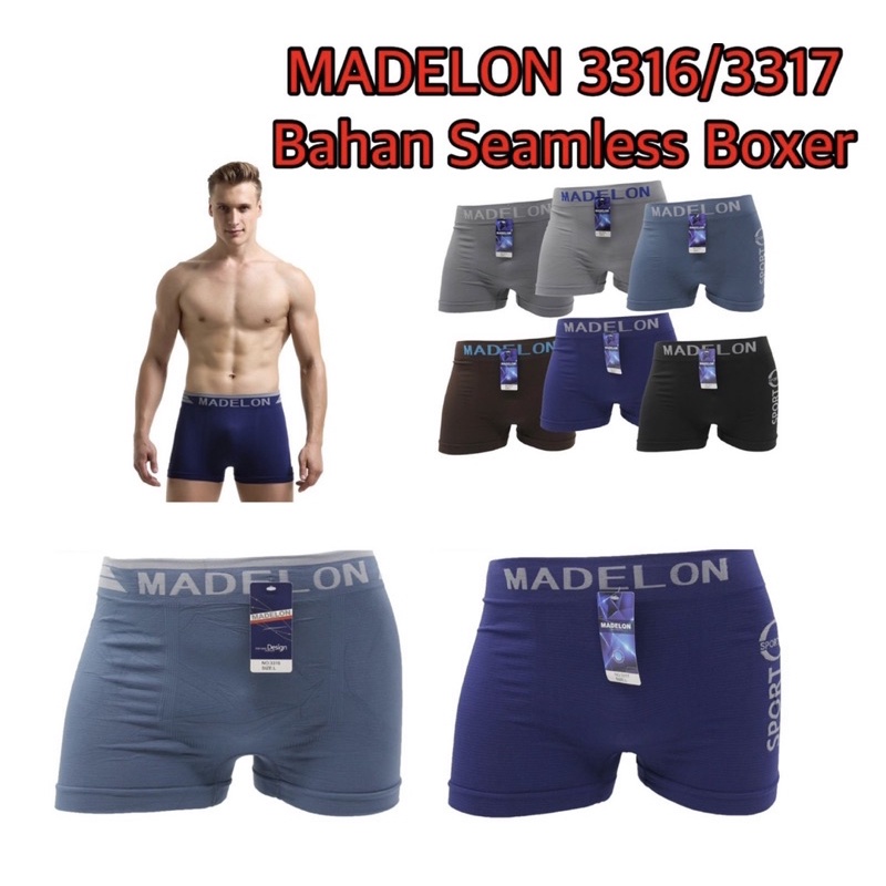 Cd Boxer laki laki | celana dalam boxer pria MADELON 3317 Bahan spandex