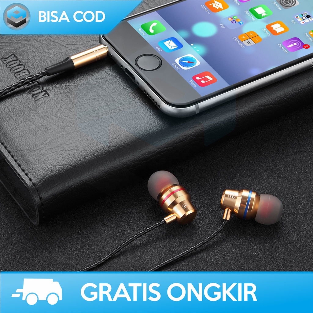 HEADSET KABEL KUALITAS TERBAIK EARPHONE DYNAMIC DRIVER NOISE ISOLATING