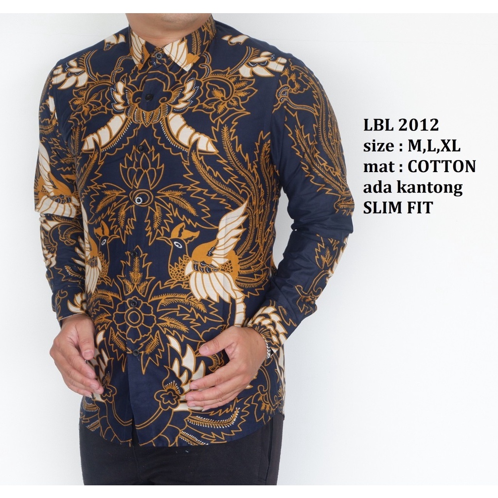 KEMEJA BATIK PRIA SLIM FIT LENGAN PANJANG BAJU BATIK PRIA LBL2012