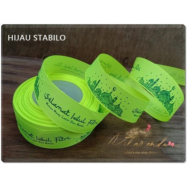 

Galb-213 : Pita Lebaran / Pita Idul Fitri Grosgrain 2,5Cm (Per Rol) 017