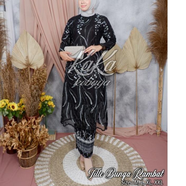 Terbaru | KI3 | SETELAN KEBAYA TUNIK MODERN-KEBAYA KONDANGAN-KEBAYA PENGANTIN-KEBAYA HITAM-BAJU KEBA