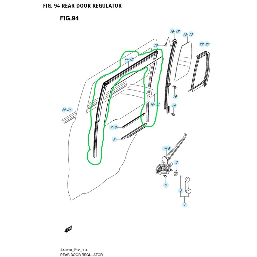 Karet Kaca Pintu Belakang Suzuki Karimun Wagon R ASLI SGP!