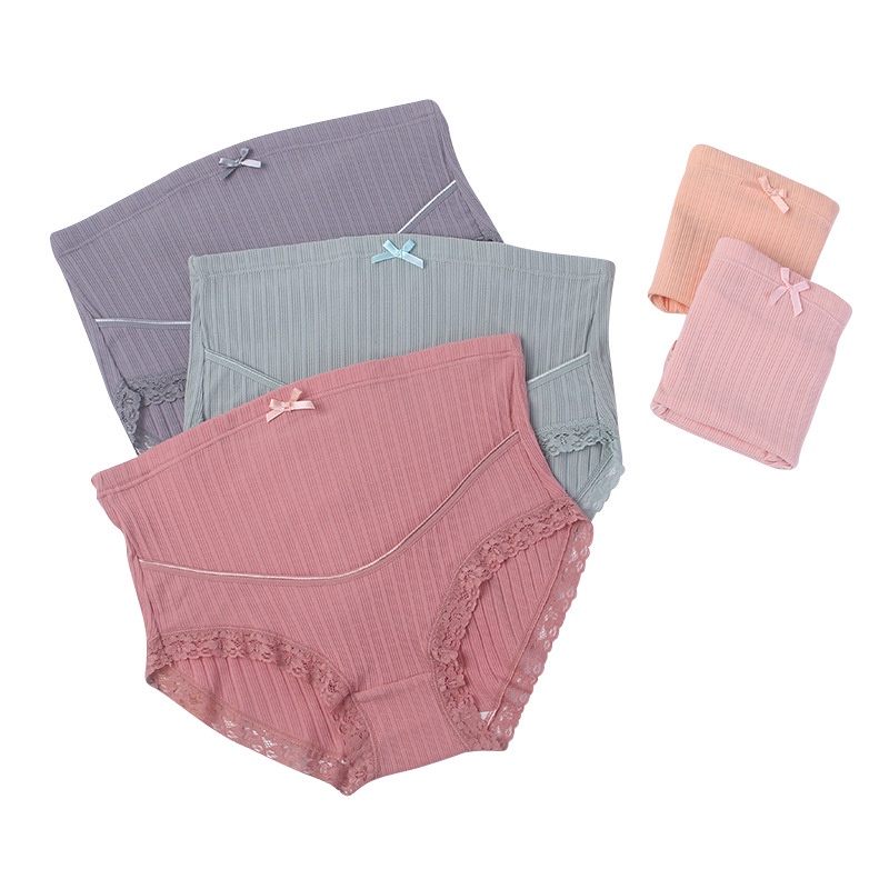 Celana Dalam Hamil Wanita Plus Ukuran Celana Hamil Bernapas Tinggi Pinggang Renda Perut Adjustable 838
