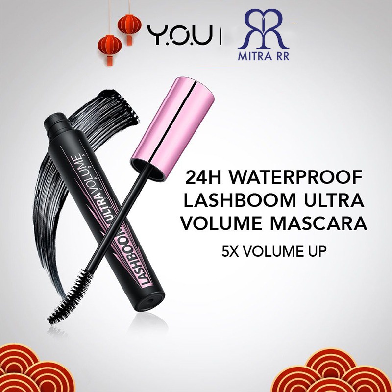 YOU Lashboom Ultra Volume Mascara | Maskara Waterproof | Tahan 24 Jam | Lash Lift | Sweatproof | Tebal 5X