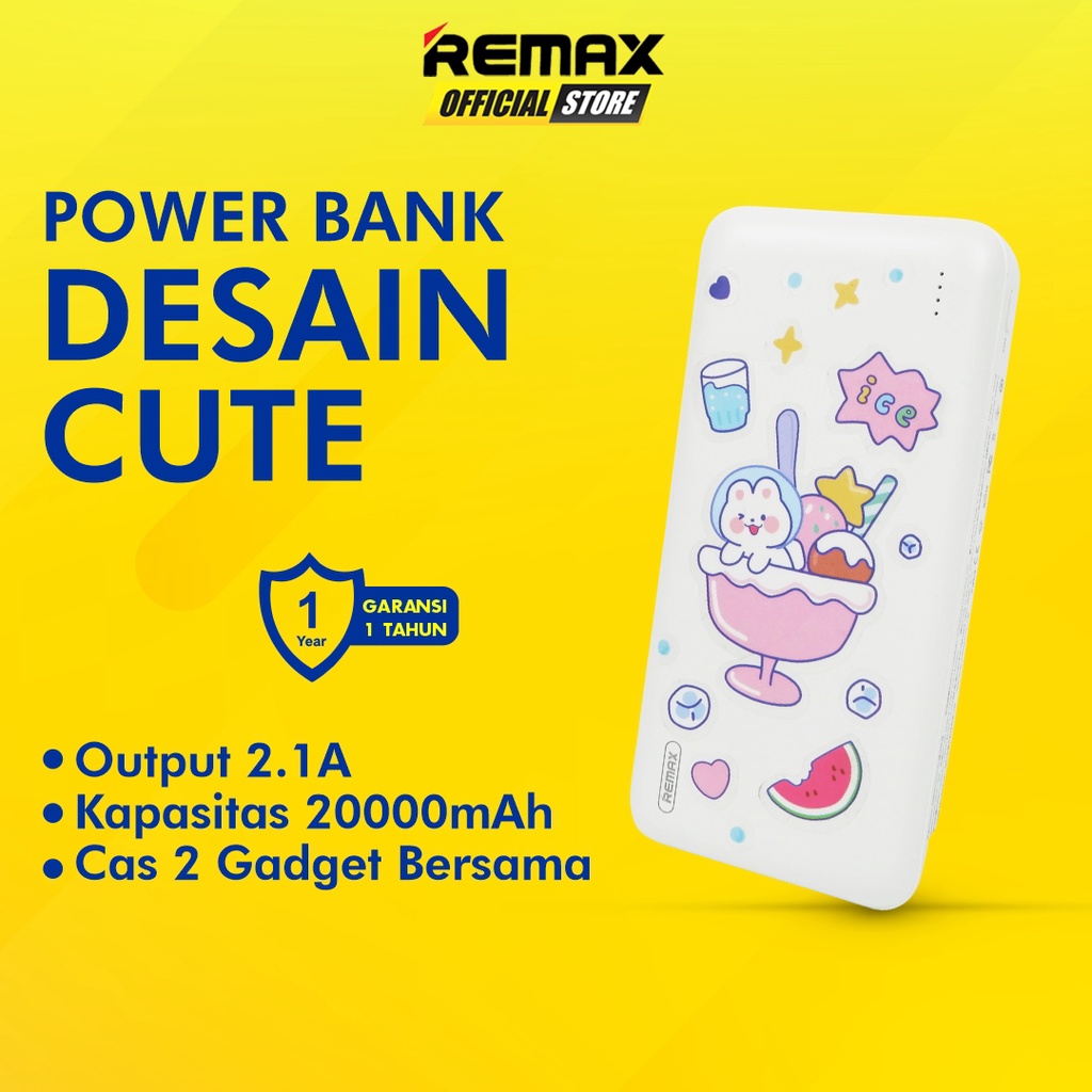 Powerbank Remax Lango RPP-166 20000mAh USB Power Bank FREE STICKER