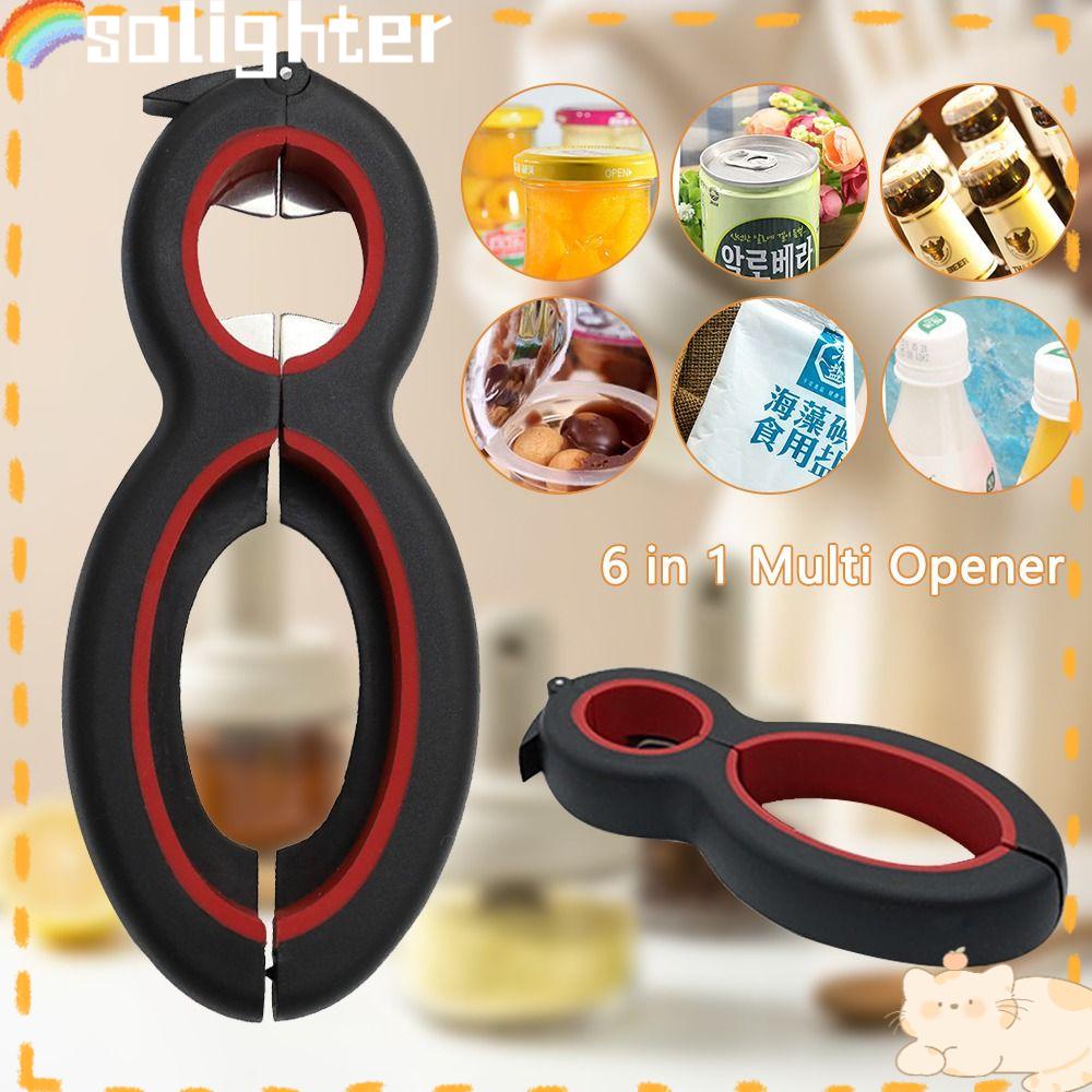 Solighter 6in1 Multi Opener Pembuka Botol Gadget Dapur Stainless Steel Terbaru