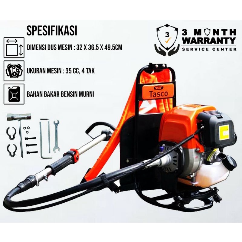 Mesin Pemotong Rumput Gendong TASCO 439 Brush Cutter 4 Tak TAC439