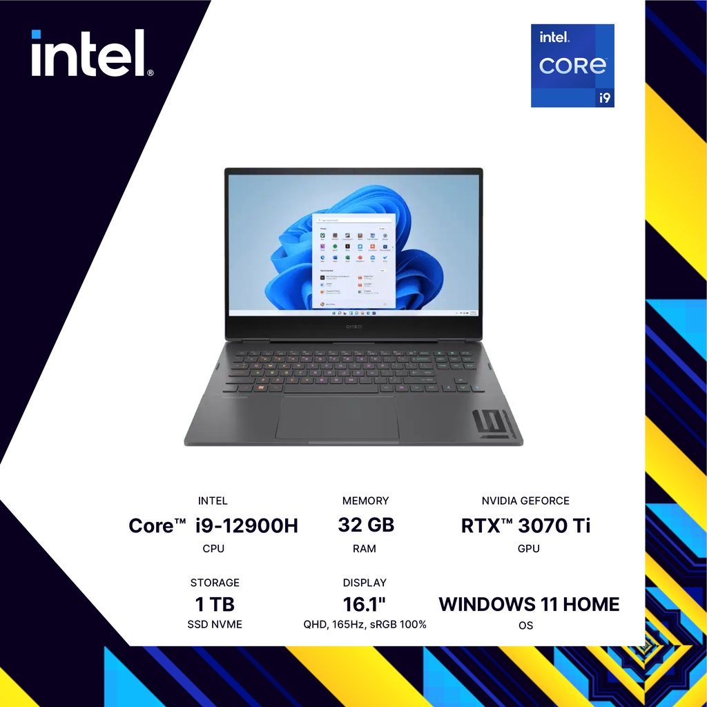 HP Omen 16-k0039TX i9-12900H 32G 1TB RTX3070Ti 16.1" QHD 165Hz W11 OHS