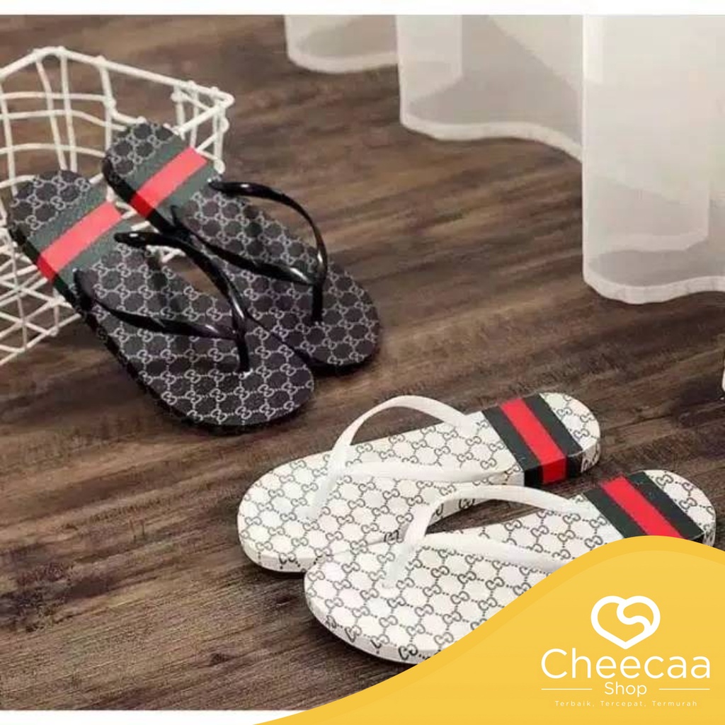 CC (SD5) Sandal Wanita Spons Motif GC Sandal Korea