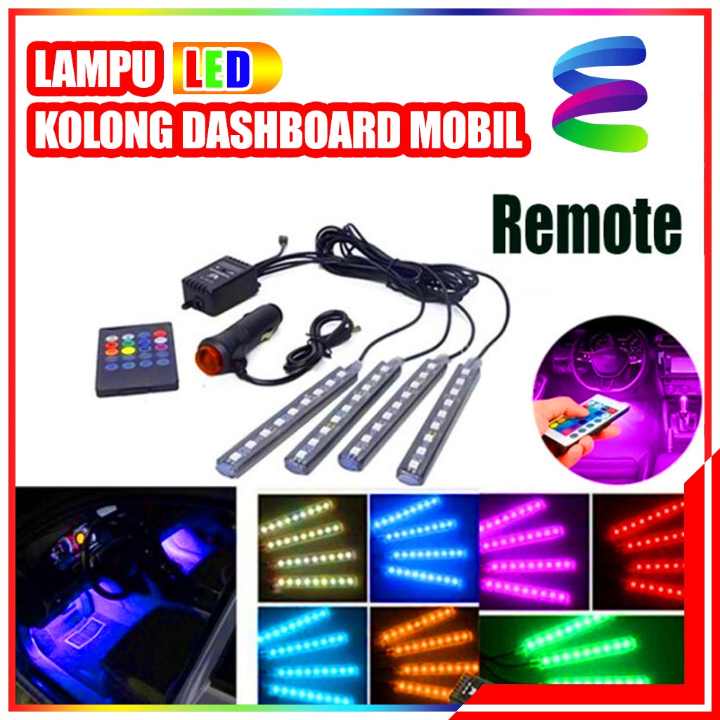 Lampu Led Kolong Mobil Rgb Lampu Dashboard 16 Warna - Lampu Dashboard Accesoris Lampu Kolong + Remote